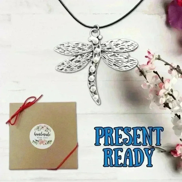 Dragonfly necklace for women dragonfly silver pendant charm - Picture 4 of 9